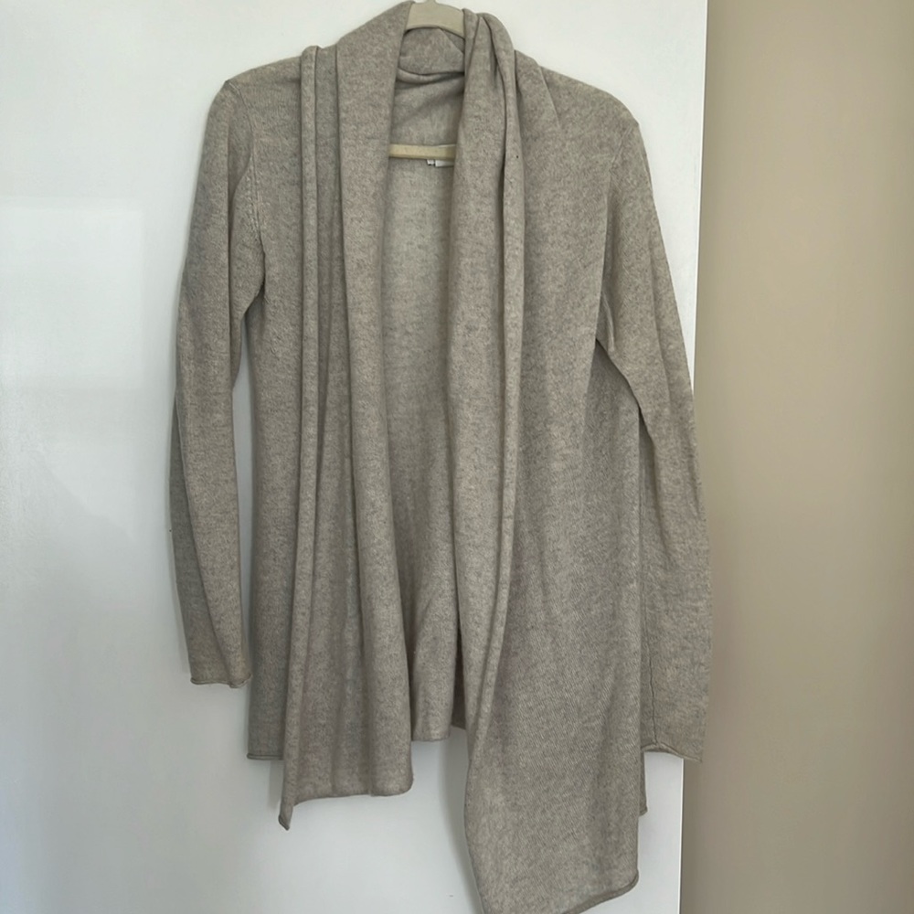 Pretty Gray Club Monaco Cristina Cashmere Cardigan Size Medium Large